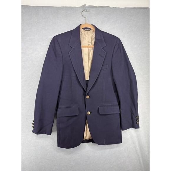 Vintage Bill Blass Wool Sports Coat Jacket Navy Blue Mens 36 Macys Ca‎ Blazer